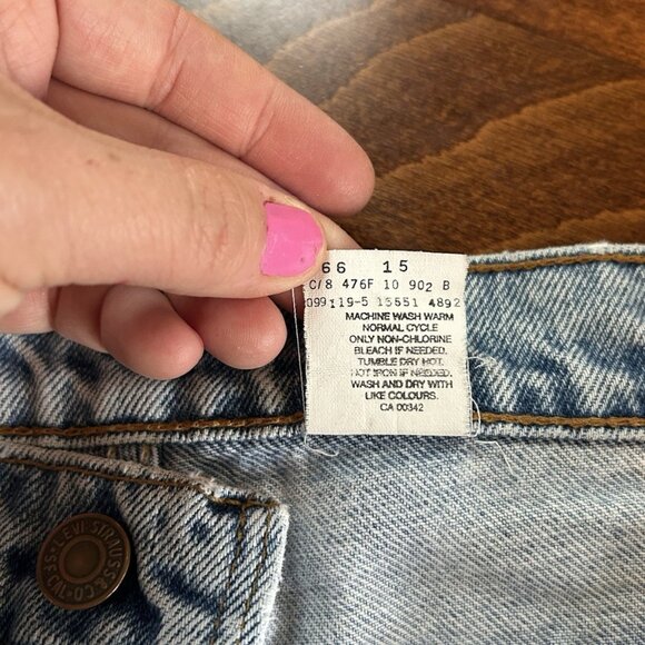 Levi 550 Red Tag 90s VTG Jeans Women’s 12 LONG Distressed Washed Relaxed Tapered - Picture 6 of 9